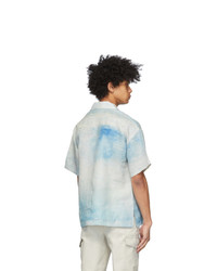 Acne Studios Blue Landscape Print Short Sleeve Shirt