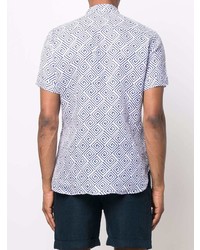 PENINSULA SWIMWEA R Geometric Print Short Sleeved Shirt