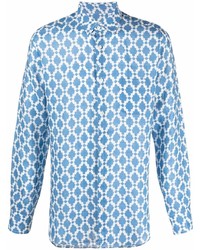 PENINSULA SWIMWEA R Patterned Linen Long Sleeve Shirt