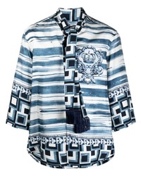 Dolce & Gabbana Scarf Detail Majolica Print Shirt