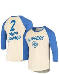 FANATICS Branded Kawhi Leonard Creamroyal La Clippers Raglan 34 Sleeve T Shirt