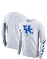 Nike White Kentucky Wildcats Team Lockup 2 Hit Long Sleeve T Shirt