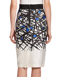 Milly Printed Pencil Skirt