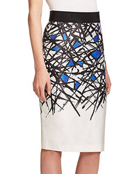 Milly Printed Pencil Skirt