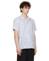 Ps By Paul Smith Blue White Doodle Shirt