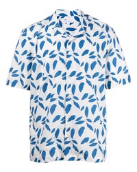 Sunspel Leaf Print Short Sleeve Shirt