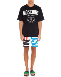 Moschino Logo Print Cotton Track Shorts