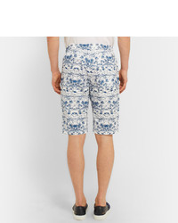 White Mountaineering Slim Fit Printed Cotton Shorts
