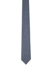 Ferragamo Navy Blue Gancini Print Tie