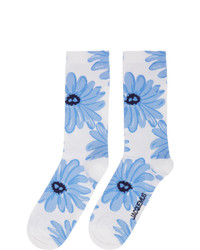 Jacquemus White And Blue Les Chaussettes Fleurs Socks