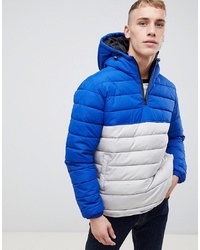 New Look Colour Block Puffer Jacket In Silver