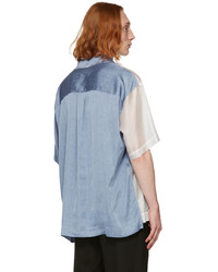 Feng Chen Wang Blue White Semi Sheer Shirt