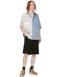 Feng Chen Wang Blue White Semi Sheer Shirt