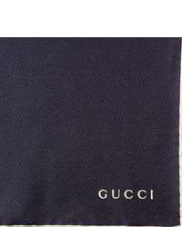 Gucci Contrast Edge Silk Twill Pocket Square