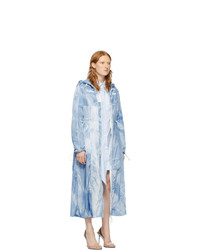 Off-White Blue Tie Dye Rain Coat