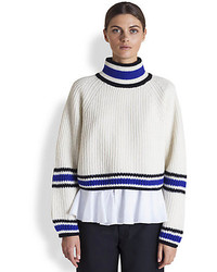 White and Blue Turtleneck