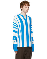 Kiko Kostadinov Blue White Striped Hydra Sweater