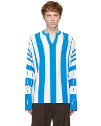 Kiko Kostadinov Blue White Striped Hydra Sweater