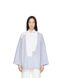 Loewe Blue And White Striped Oversized Leaning Shirt