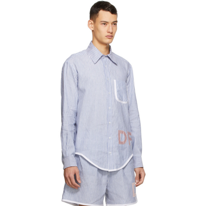 Daniel W. Fletcher Blue And White Striped Oxford Shirt, $355 | SSENSE ...