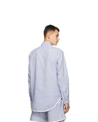 Daniel W. Fletcher Blue And White Striped Oxford Shirt