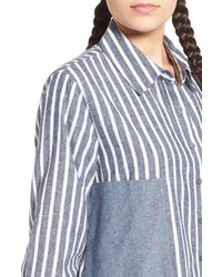 Chloe Katie Stripe Linen Blend Shirt
