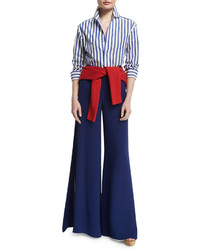 Ralph Lauren Collection French Capri Striped Dress Shirt Whiteclassic Blue