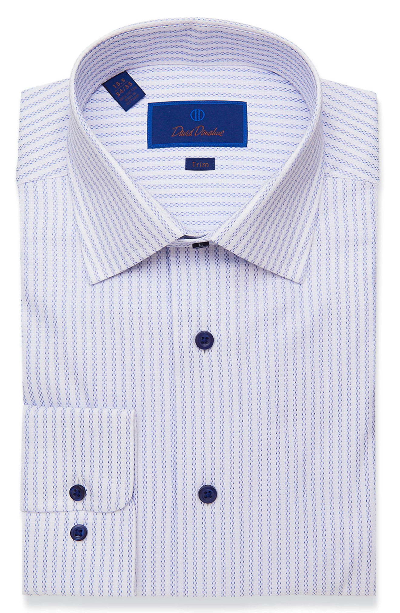 David Donahue Geometric Fit Dress Shirt, $145 | Nordstrom | Lookastic