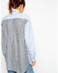 Asos Multi Stripe Boyfriend Shirt