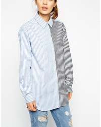 Asos Multi Stripe Boyfriend Shirt