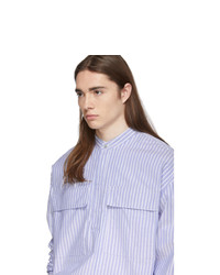 Fear Of God Blue And White Dad Stripe Pullover Henley Shirt