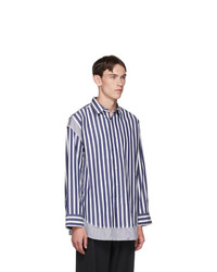 N. Hoolywood Blue And White Stripe Shirt