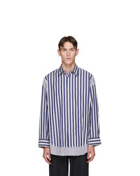 N. Hoolywood Blue And White Stripe Shirt