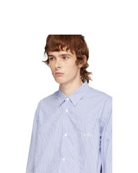 Comme des Garcons Homme Blue And White Stripe Typewriter Shirt