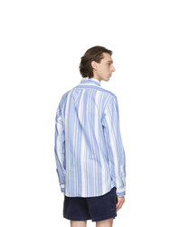 Polo Ralph Lauren Blue And White Striped Classic Fit Shirt