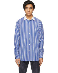 Ralph Lauren Purple Label Blue White Grand Stripe Shirt