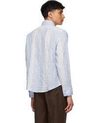 Second/Layer Blue White Multi Stripe Ancho Shirt