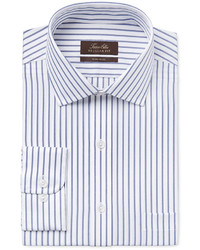 Tasso Elba Classic Fit Blue And White Striped Dress Shirt Only At Macys