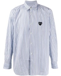 Comme Des Garcons Play Comme Des Garons Play Striped Crinkled Effect Shirt