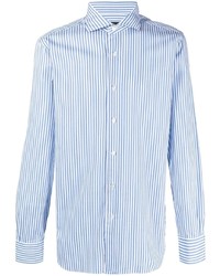 Barba Cutaway Collar Striped Shirt