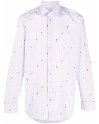 Etro Embroidered Detail Striped Shirt