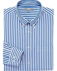 Extra Fine Cotton Broadcloth Striped Long Sleeve Shirt
