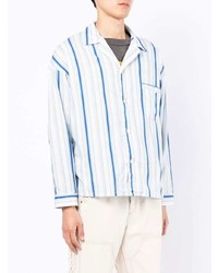 SAINT MXXXXXX Stripe Print Button Up Shirt