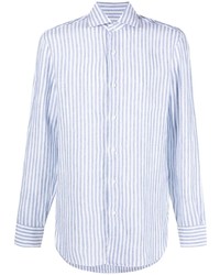 Barba Stripe Print Cutaway Collar Shirt