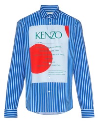 Kenzo Striped Logo Print Shirt