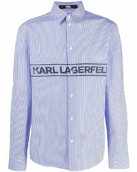 Karl Lagerfeld Striped Logo Print Shirt