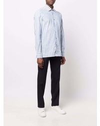 Kiton Striped Long Sleeve Linen Shirt