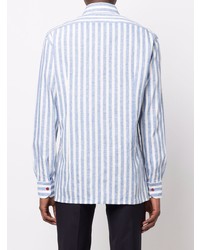 Kiton Striped Long Sleeve Linen Shirt