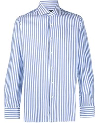 Barba Vertical Stripe Print Cotton Shirt