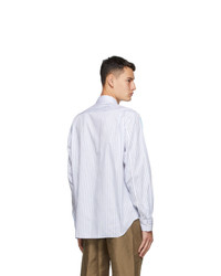 Comme Des Garcons Homme Plus White And Blue Hair Shirt